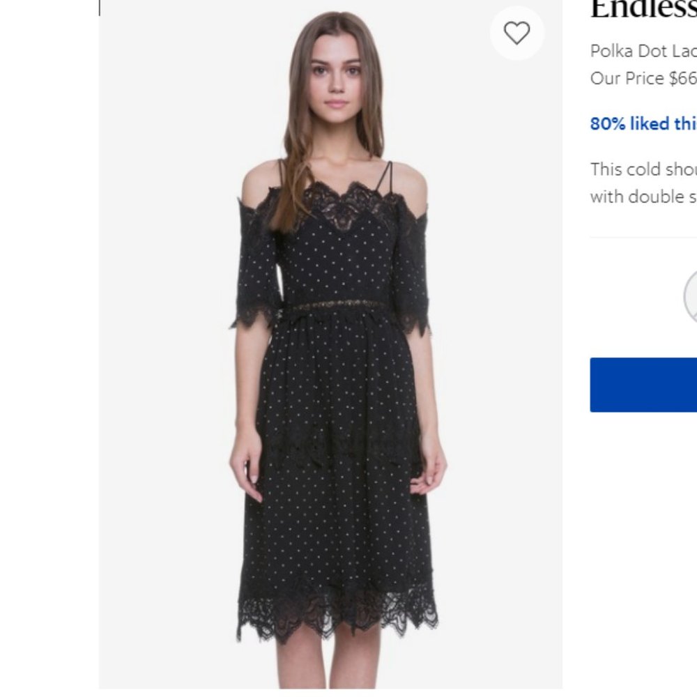 Endless Rose Black Polka Dot Lace dress